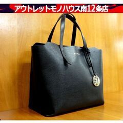 FURLA SALLY S トートバッグ チャーム付き ブラック...