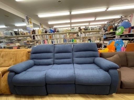 売約済み【BY REUSE 出水店 出張買取•見積完全無料¥0】3人掛け電動リクライニングソファーBL