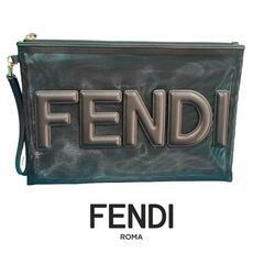FENDI ブラック ラージ フラット ポーチ