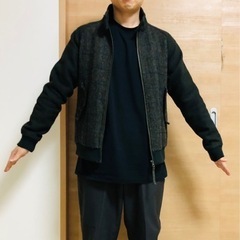 セブンティーンサンデー　ブルゾン　ハリスツイード　Mサイズ　カーキの画像