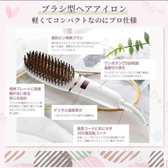 【新品未使用】ヘアアイロン ヒートブラシ 海外対応 温度調節 ストレートヘア カールアイロン 携帯 小型 小さい 軽量 美髪 梅雨 家庭 旅行用 両用 可愛い 持ち運び モデル コンパクト 誕生日 贈り物の画像