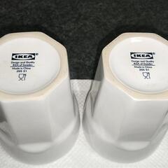 IKEA 陶器のコップ(オフホワイト) ２個セットの画像