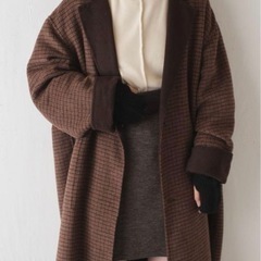 kastane チェックリバーシブルチェスターロングコート