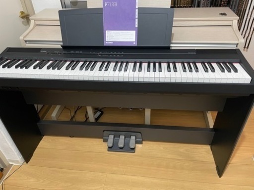 YAMAHA電子ピアノ P-105付属品：アダプター、譜面立て、木製スタンド、説明書