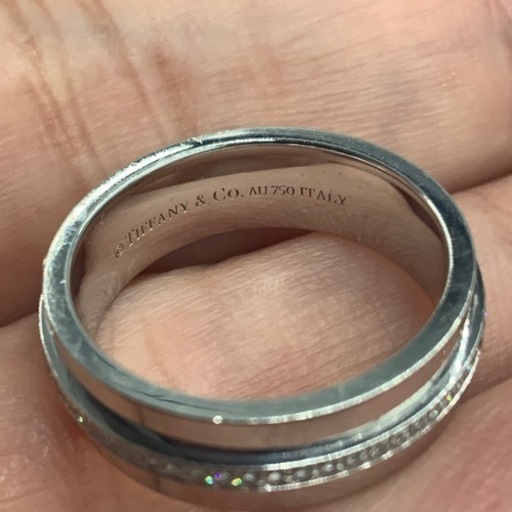 TIFFANY &CO ティファニー　ナローダイヤモンドリング　750 ホワイトゴールド　ダイヤモンド　箱　外箱　レシート