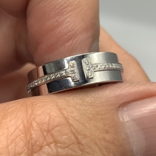 TIFFANY &CO ティファニー　ナローダイヤモンドリング　750 ホワイトゴールド　ダイヤモンド　箱　外箱　レシート