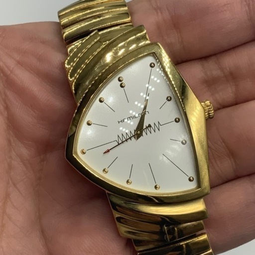 ハミルトン　ベンチュラ　H24301111 ゴールド　ホワイト文字盤　箱外箱　取説