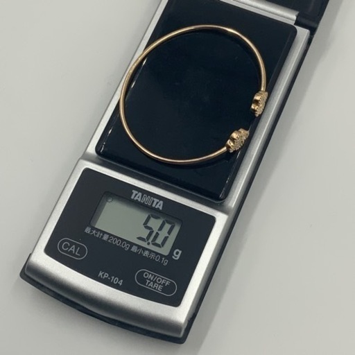 K18PG ピンクゴールド　バングル　5g ダイヤモンドバングル　0.5ct