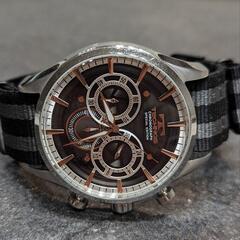 電池交換済み　TECHNOS　テクノス　クロノグラフ　腕時計　NATOベルトの画像