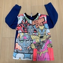光るパジャマ　ウルトラマン　120cm 裏起毛　ネイビー　青　紺色