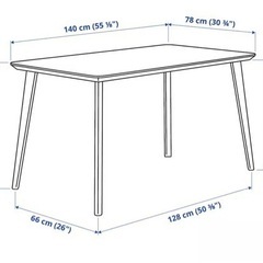 美原店　IKEA LISABO リーサボー  幅140 食卓　ダイニングテーブルの画像