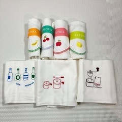 キッチンクロス 7枚セット　刺繍模様　グリーンショップ　暮しの手帖