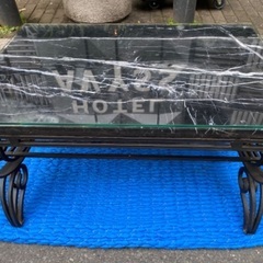 【アンティーク】大理石調ローテーブルの画像