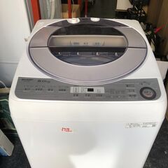 ☆中古￥16,800！SHARP　8.0㎏洗濯機　家電　2019年製　ES-GV8C-S型　【BK337】