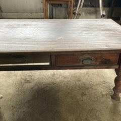昭和レトロ　昔の　机　書道　学習机　木製の画像