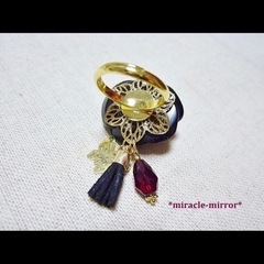 ¥0☆ブラックローズとタッセルのゴシックリング転売不可の画像