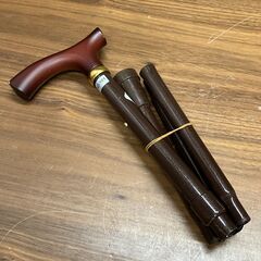折りたたみ式 ステッキ・杖（ブラウン）76～85cm