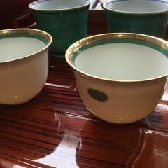 真鍮 真鍮メッキ薬缶 漆セット 湯呑み の画像