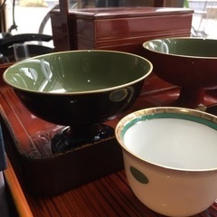 真鍮 真鍮メッキ薬缶 漆セット 湯呑み の画像