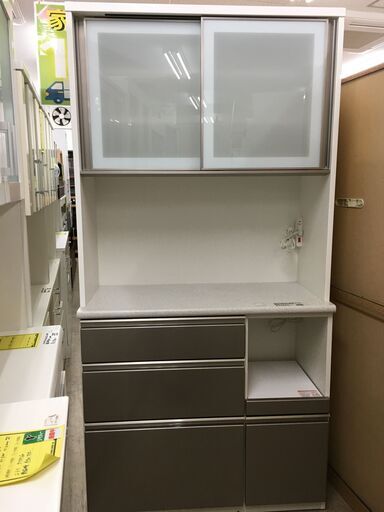 ニトリ キッチンボード 食器棚 レンジ台 システムキッチンボード アルミナ2  おしゃれ クリーニング済 幅100cm おしゃれ 堺市 石津【ジャングルジャングルサカイ石津店】