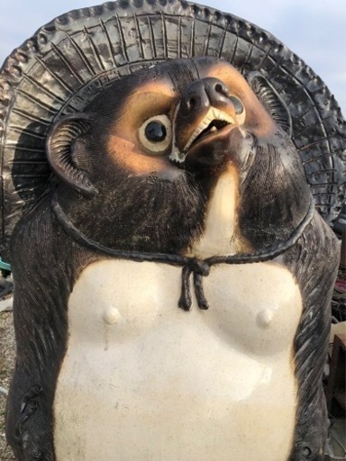 引取限定　大型 たぬき 狸 置物 高さ約150cm 招福開運 縁起物 商売繁盛◆