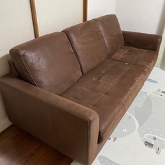 決まりました！フリー カウチソファ レザーテックス カカオの画像