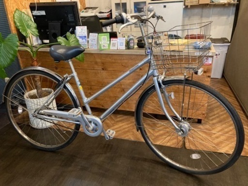 新春SALE！防犯登録料　無料！【ブリヂストンSingle star 後輪チューブ・チェーン新品！】LEDオートライト　内装5段　一発2錠　27インチ自転車　シルバー