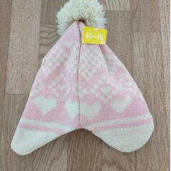 新品未使用　ベビー帽子　赤ちゃん帽子　新生児　双子ちゃん　ボンボンニット帽　ニット帽の画像