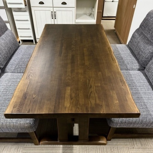 【超美品‼️】定価47万♪ 飛騨家具(イバタインテリア) 150cm幅4人掛けソファダイニングテーブルセット ベータ オーク材ダークブ