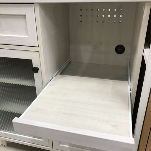 レンジ台 白 木目調 木製  W(幅)80×D(奥行き)40.5×H(高さ)90cm ※クリーニング済み