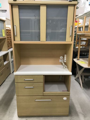 ニトリ キッチンボード 木目調 ナチュラル  W(幅)88×D(奥行き)40×H(高さ)180.5cm ※クリーニング済み