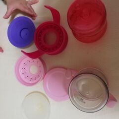 西松屋の360度リップ弁マグ2個 ピンクと紫　無料の画像