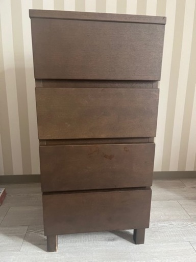 無印良品　4段チェスト　ウォールナット  収納　キャビネット