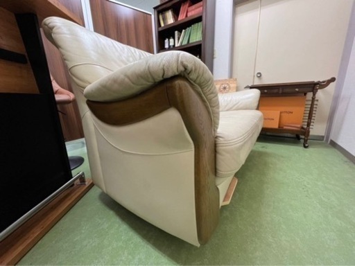 定価20万【カリモク家具】2人掛け ワイドソファー　ベージュ