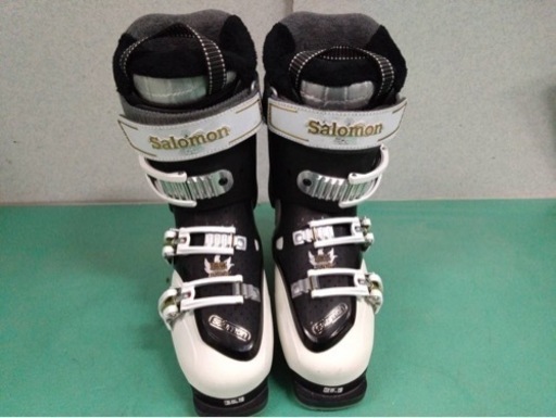 ● F)  SALOMON サロモン QUEST access 77CW energyzer 70 スキー ブーツ  298mm 25-25.5cm  スキー靴  ホワイト×ブラック 美品 ③