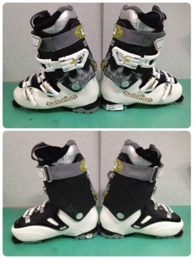● F)  SALOMON サロモン QUEST access 77CW energyzer 70 スキー ブーツ  298mm 25-25.5cm  スキー靴  ホワイト×ブラック 美品 ③