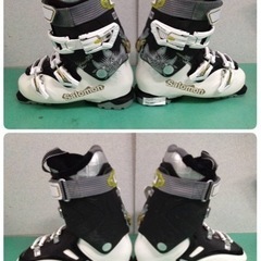 ● F)  SALOMON サロモン QUEST access 77CW energyzer 70 スキー ブーツ  298mm 25-25.5cm  スキー靴  ホワイト×ブラック 美品 ③の画像