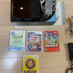 取引中　最終値下げ！！wii ブラック＋ソフト4本　他
