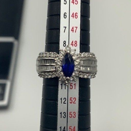 Pt900 サファイヤリング 0.86ct ダイヤモンドリング 0.59ct 0.36ct 9.1g