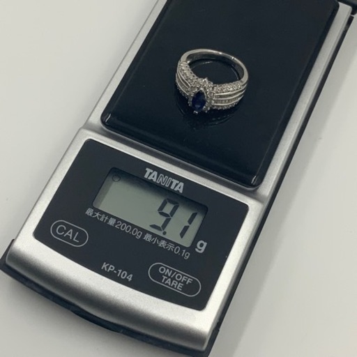 Pt900 サファイヤリング　 0.86ct ダイヤモンドリング　0.59ct 0.36ct 9.1g