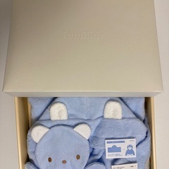 【新品未使用】ファミリア　ポンチョ型バスタオル・バスミトン・安全ピンセットの画像