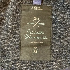 GAP ダウンジャケット　フード、ファー付/濃灰の画像