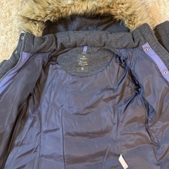 GAP ダウンジャケット　フード、ファー付/濃灰の画像