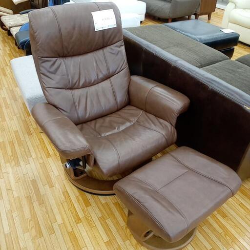 ★ジモティ割あり★ NITORI　パーソナルチェア オットマン付き　ブラウン　クリーニング済　YJ1118