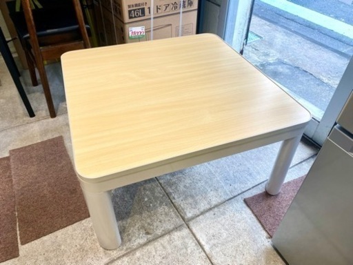 ユアサ こたつ 75x75㎝ 天板リバーシブル ホワイト&ナチュラル 2020年製