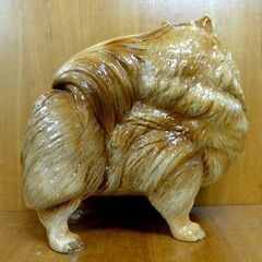 陶器製 ポメラニアン 高さ：約30㎝ 置物 インテリア コレクション 陶器人形 ドール 犬 札幌市 中央区 南12条の画像
