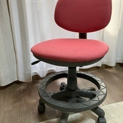高さ変えられる学習チェアー　ピンク×グレー