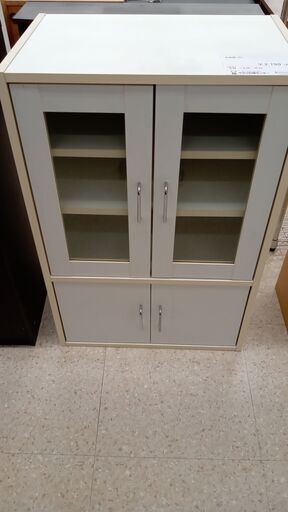 ★ジモティ割あり★  食器棚 白 H90×D39×W60 クリーニング済み TJ3352