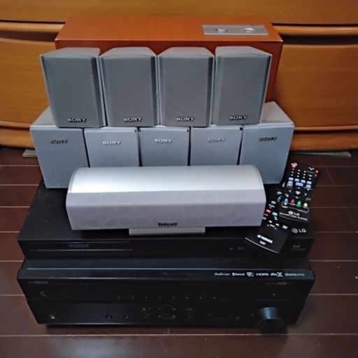 【取引終了】ホームシアター YAMAHA 7.1ch(5.1.2ch) DolbyAtmos対応 AVアンプ SONY スピーカー LG 4KBlu-ray セット