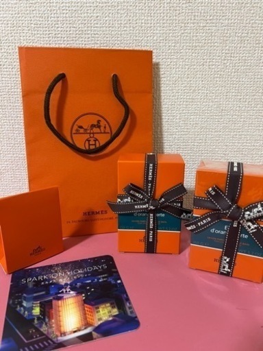 エルメス　パフュームドソープ　オードランジュヴェルト2個セット　おまけ付き